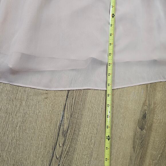 NWT Calvin Klein Dress Nude Flowy Chiffon Layers Soft Sheer Goddess Ballet 10 - Picture 9 of 15